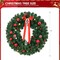 24" Battery Operated Artificial Pre-Lit Fir PVC Christmas Wreath Holiday Xmas
